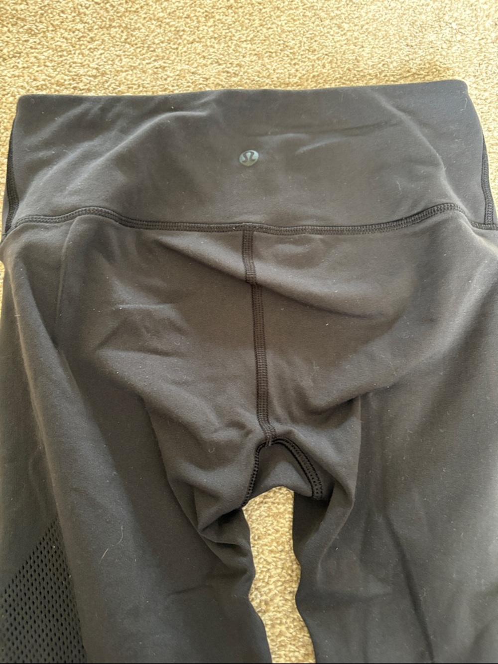 lululemon athletica Black Workout Leggings with mesh side legs
